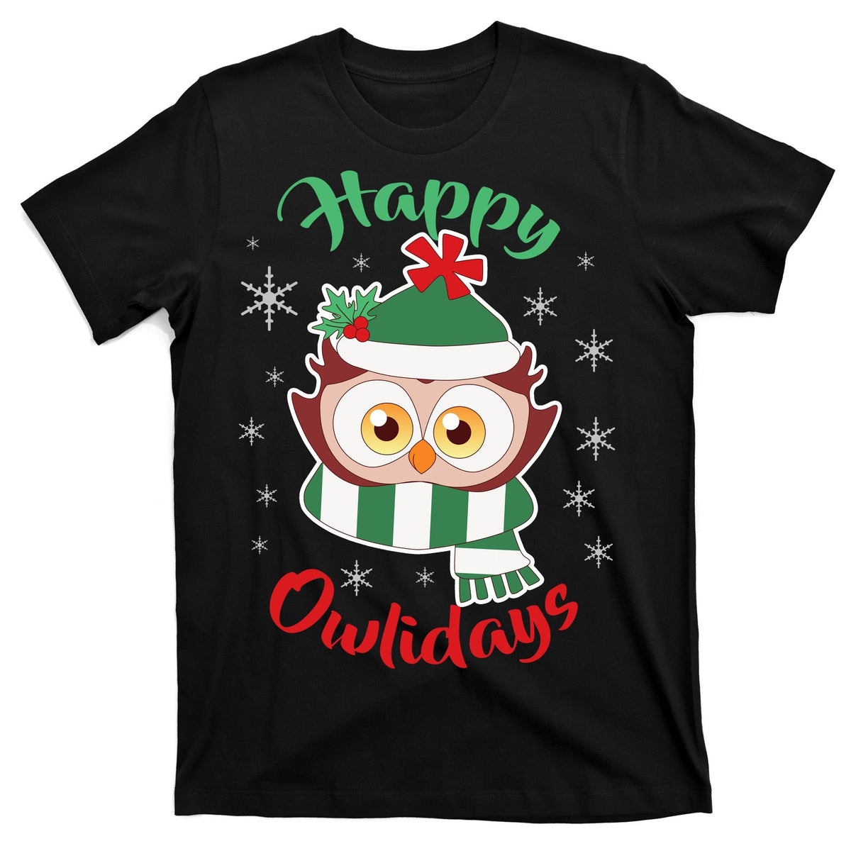 Owl Christmas Happy Owlidays T-Shirt product image 7