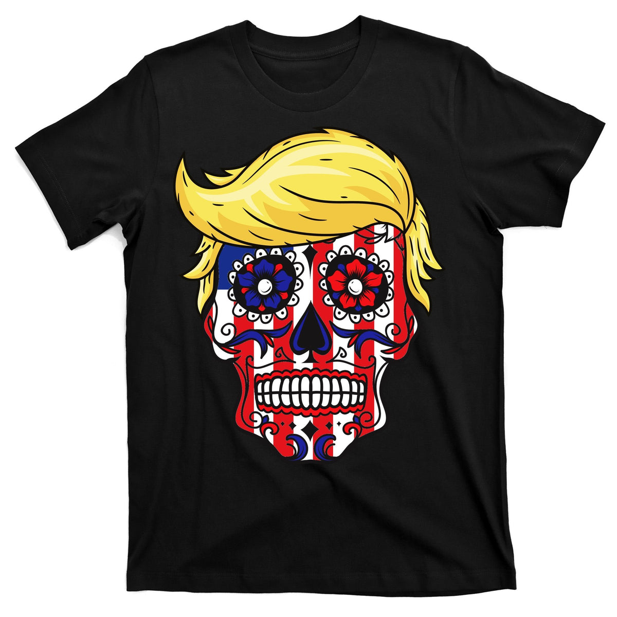 Patriotic Donald Trump Sugar Skull T-Shirt product image 7