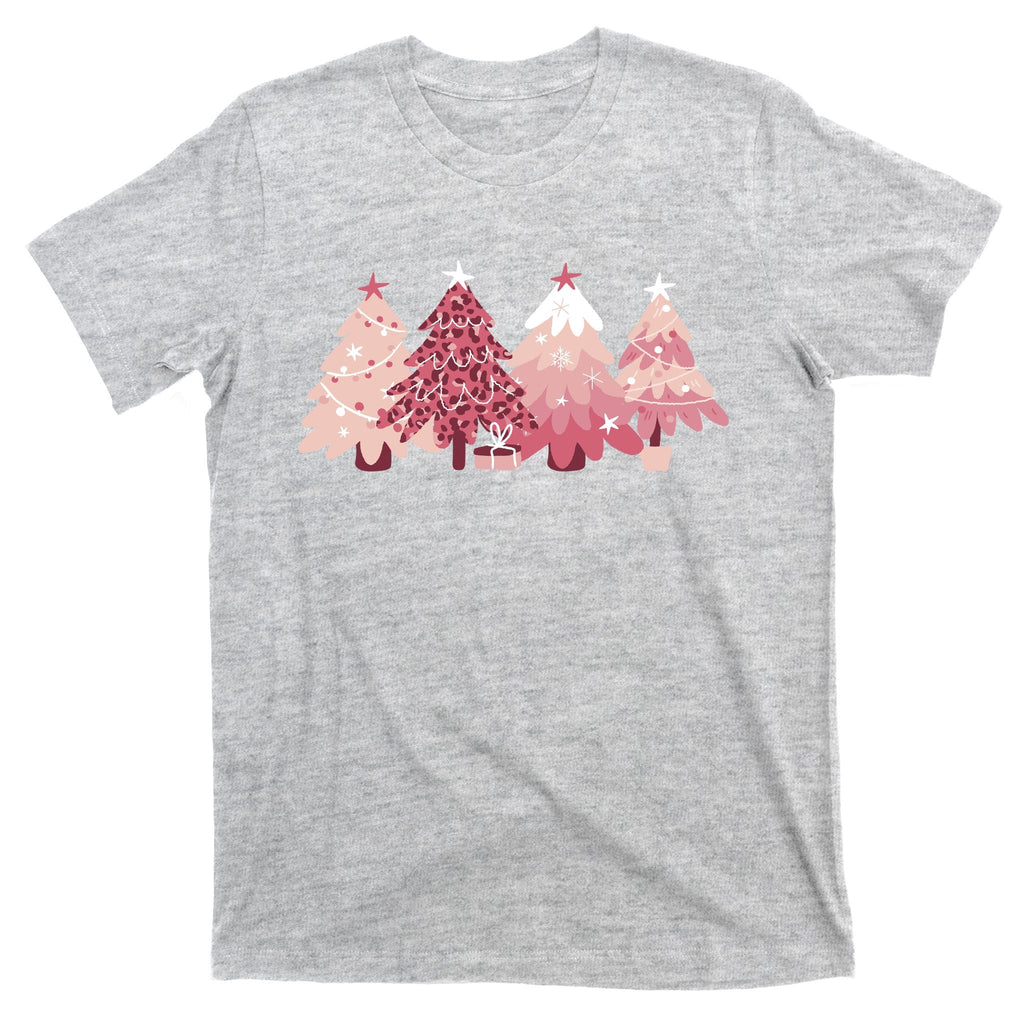 Pink Christmas Tree Holiday T-Shirt product image 9