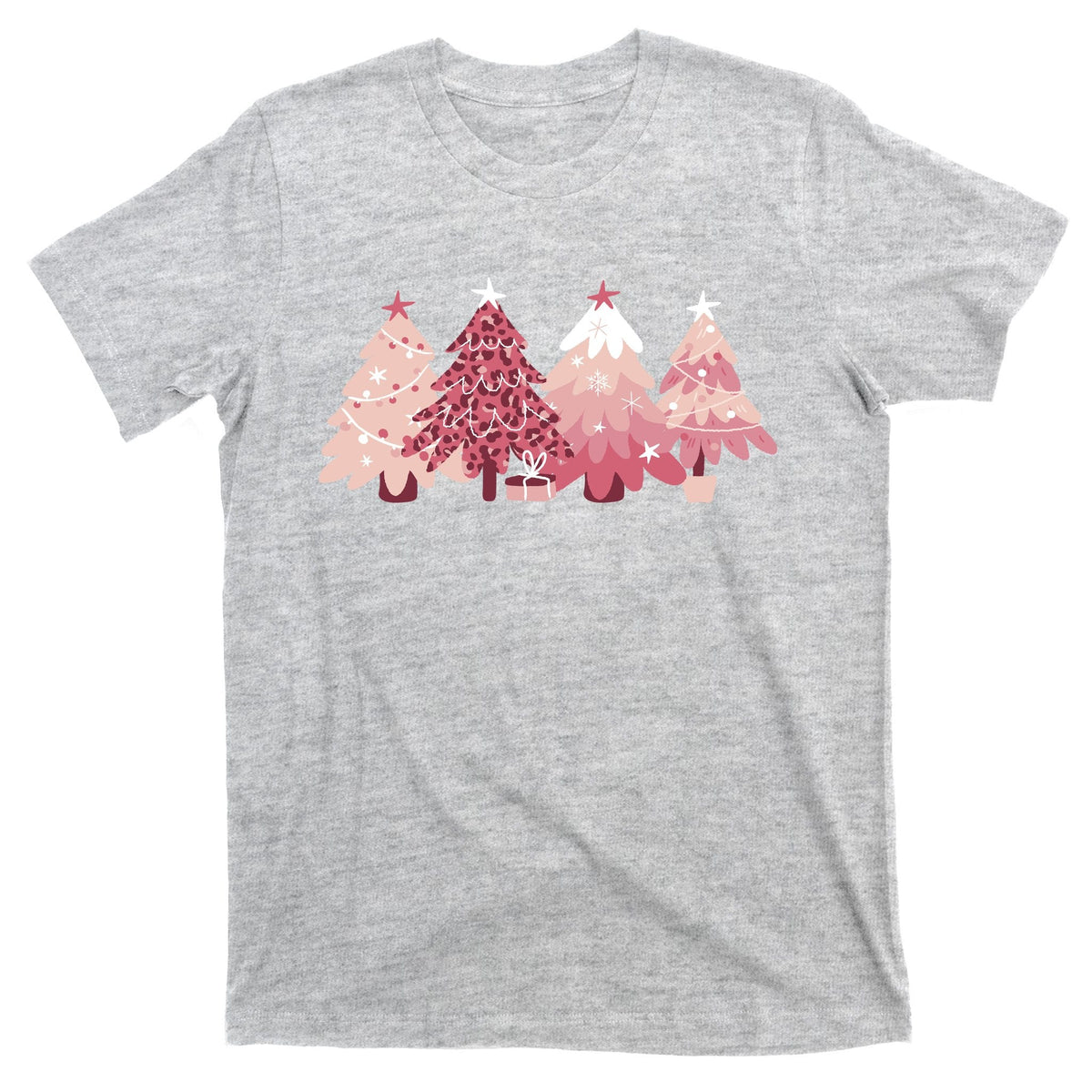 Pink Christmas Tree Holiday T-Shirt product image 9