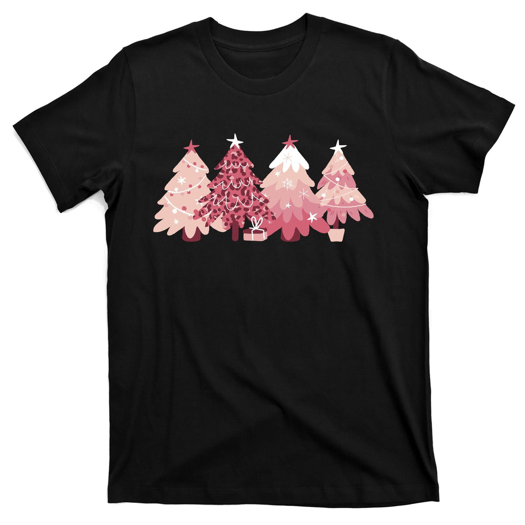 Pink Christmas Tree Holiday T-Shirt product image 7