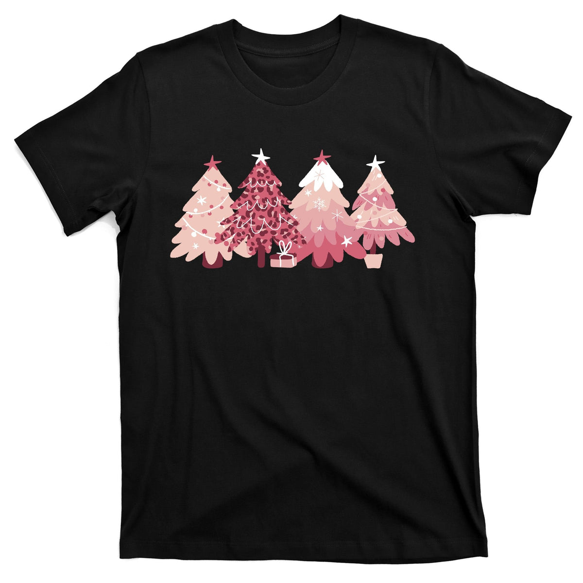 Pink Christmas Tree Holiday T-Shirt product image 7