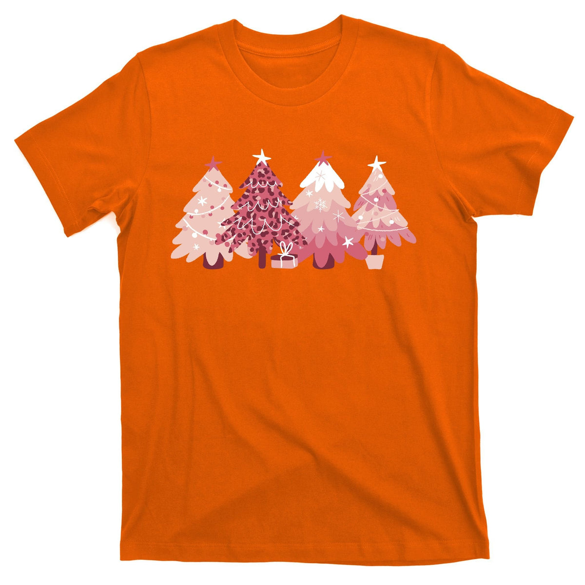 Pink Christmas Tree Holiday T-Shirt product image 5