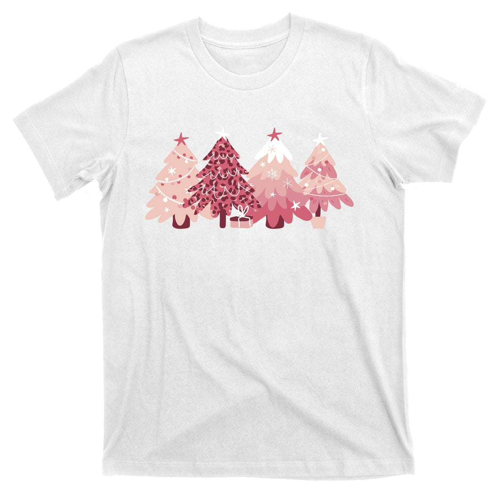 Pink Christmas Tree Holiday T-Shirt product image 11