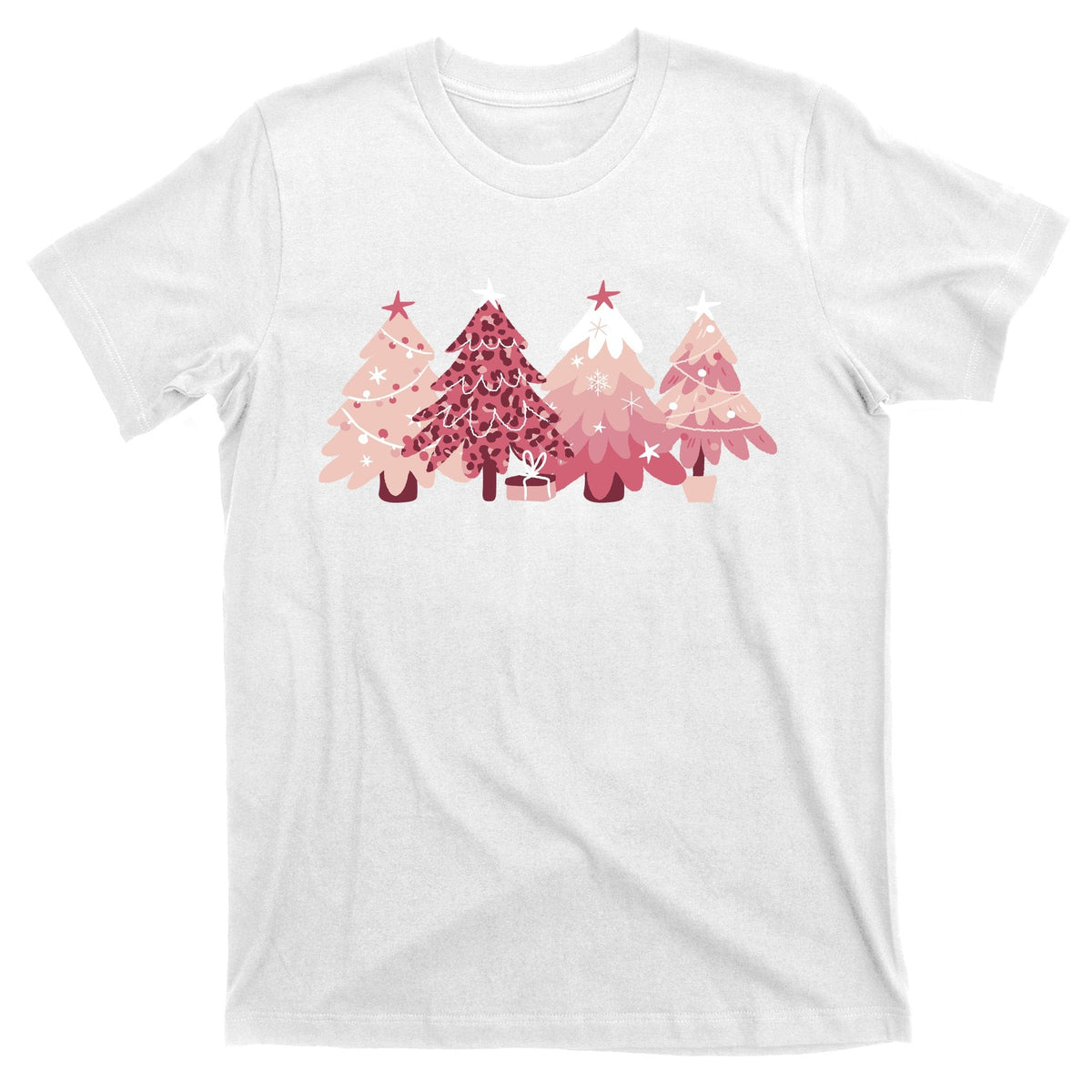 Pink Christmas Tree Holiday T-Shirt product image 11