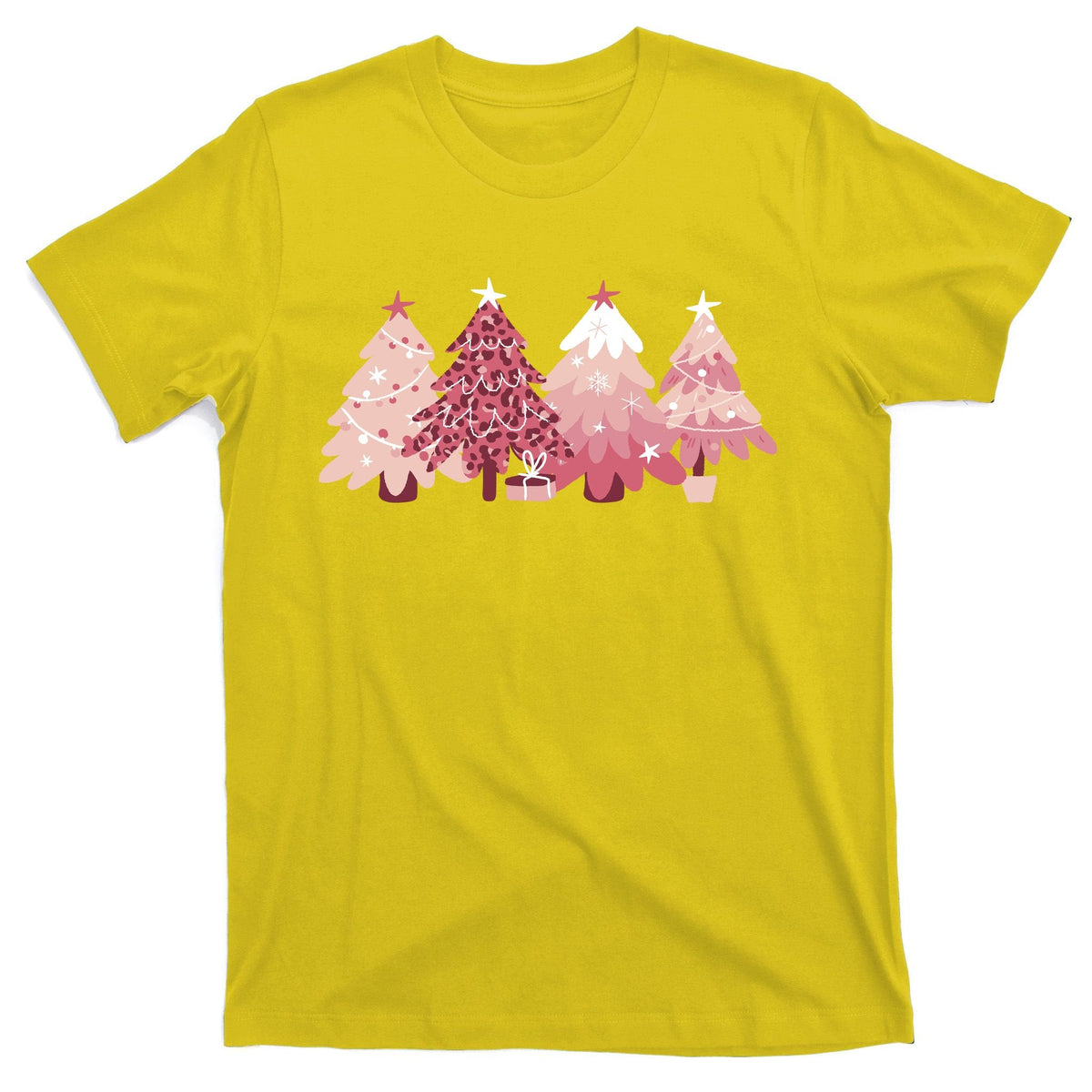Pink Christmas Tree Holiday T-Shirt product image 3