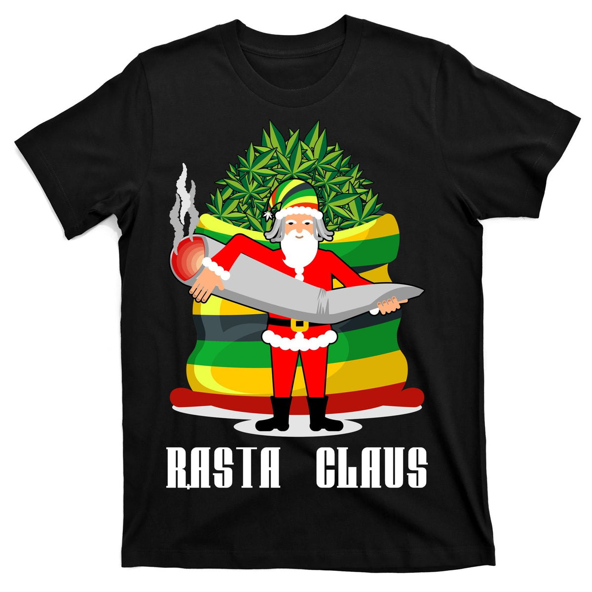 Rasta Claus Santa Funny Christmas T-Shirt product image 7