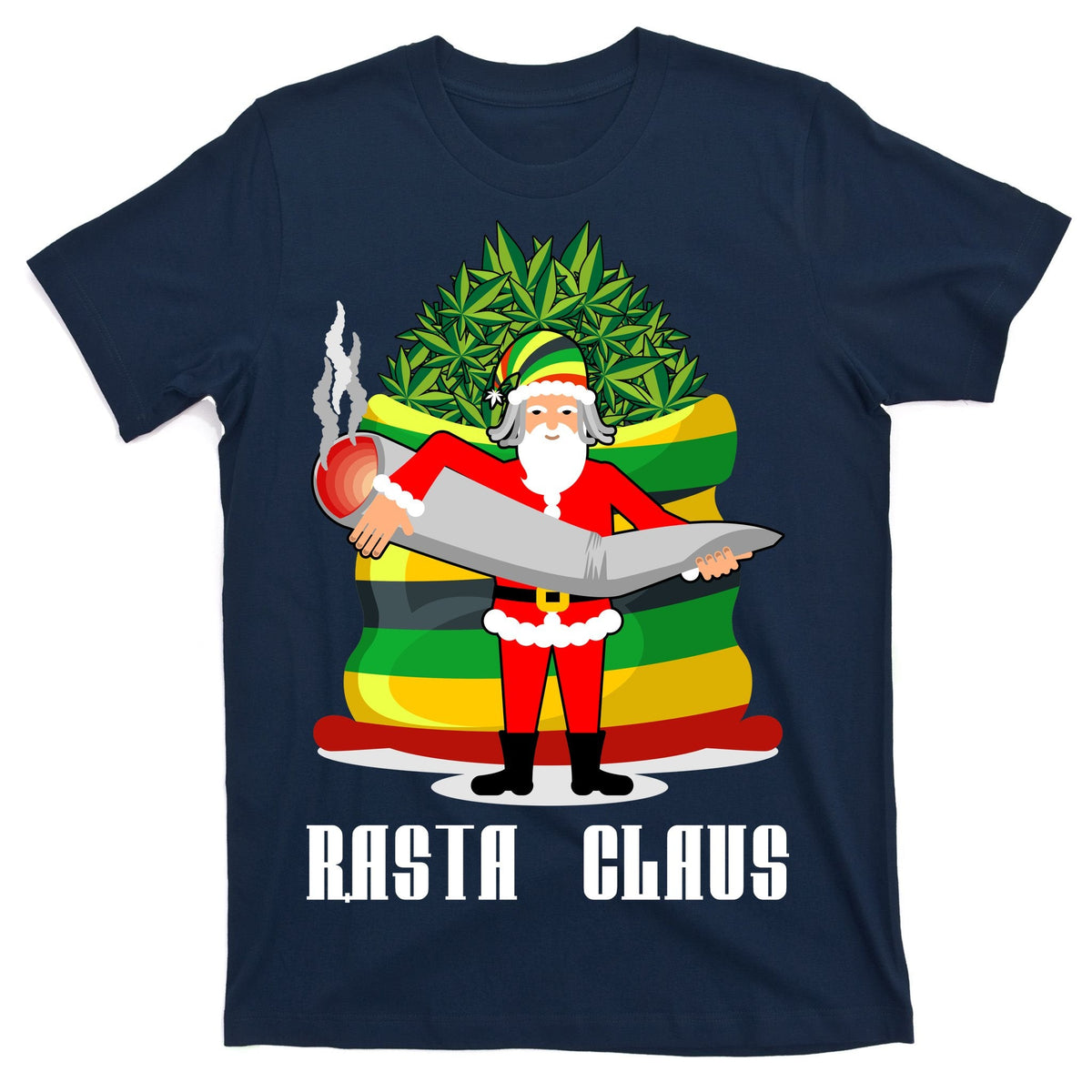 Rasta Claus Santa Funny Christmas T-Shirt product image 1