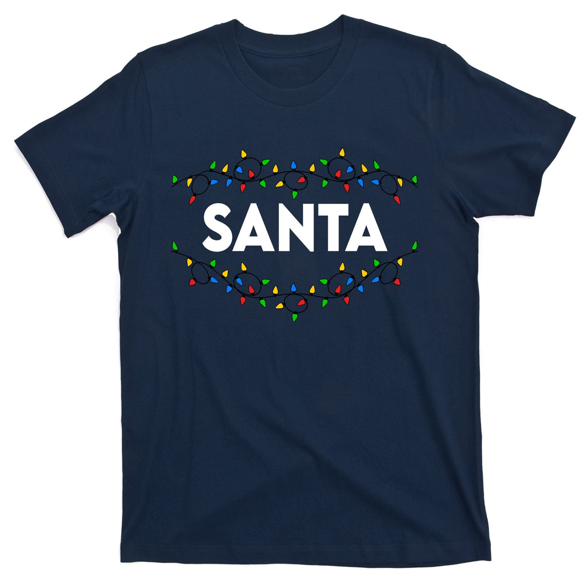 Santa Christmas Lights Funny Matching Couples T-Shirt product image 1