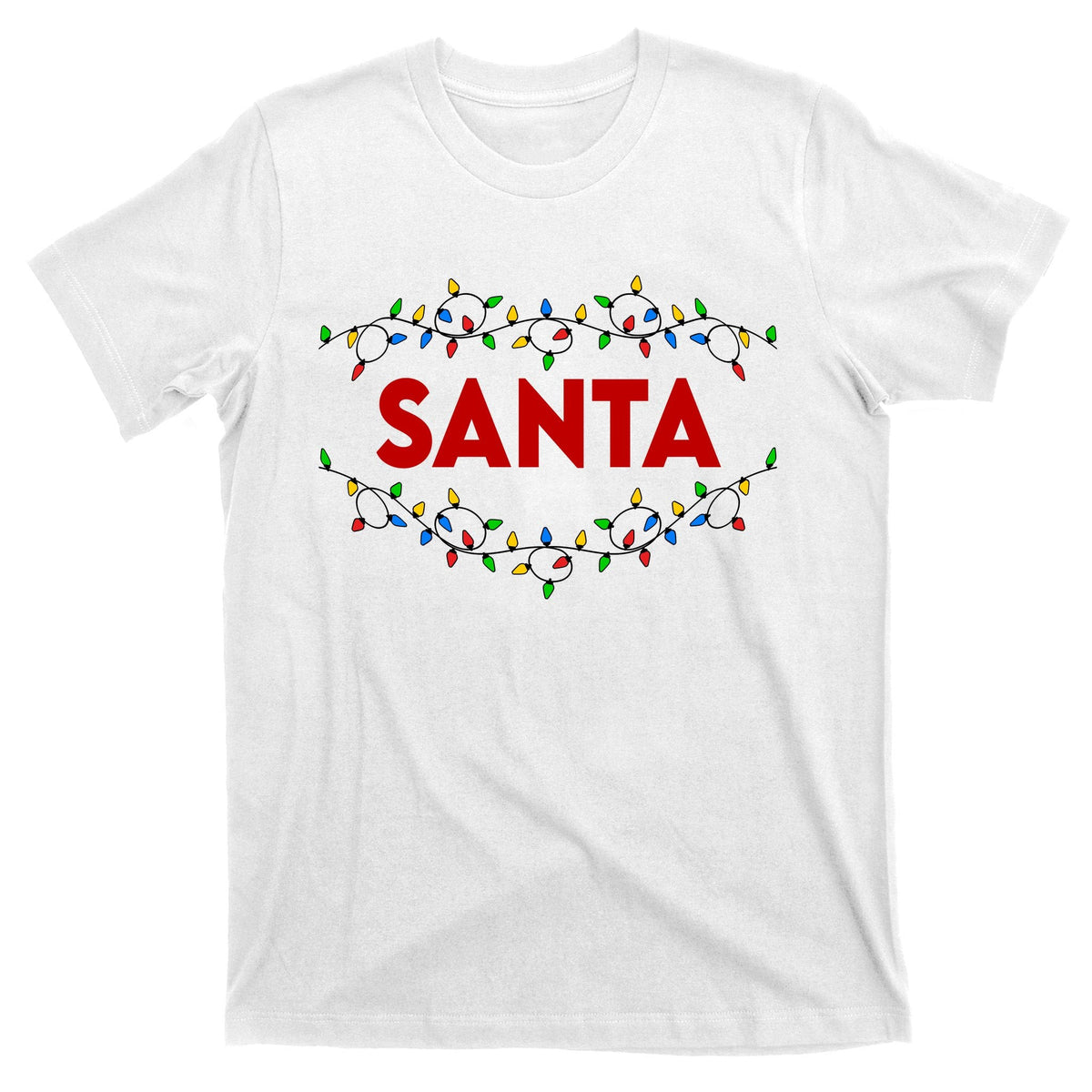 Santa Christmas Lights Funny Matching Couples T-Shirt product image 11