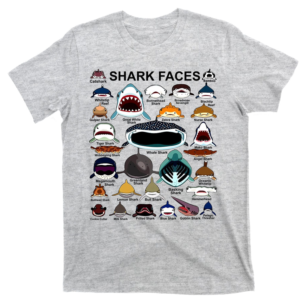 Shark Faces Of All Kinds T-Shirt product image 9