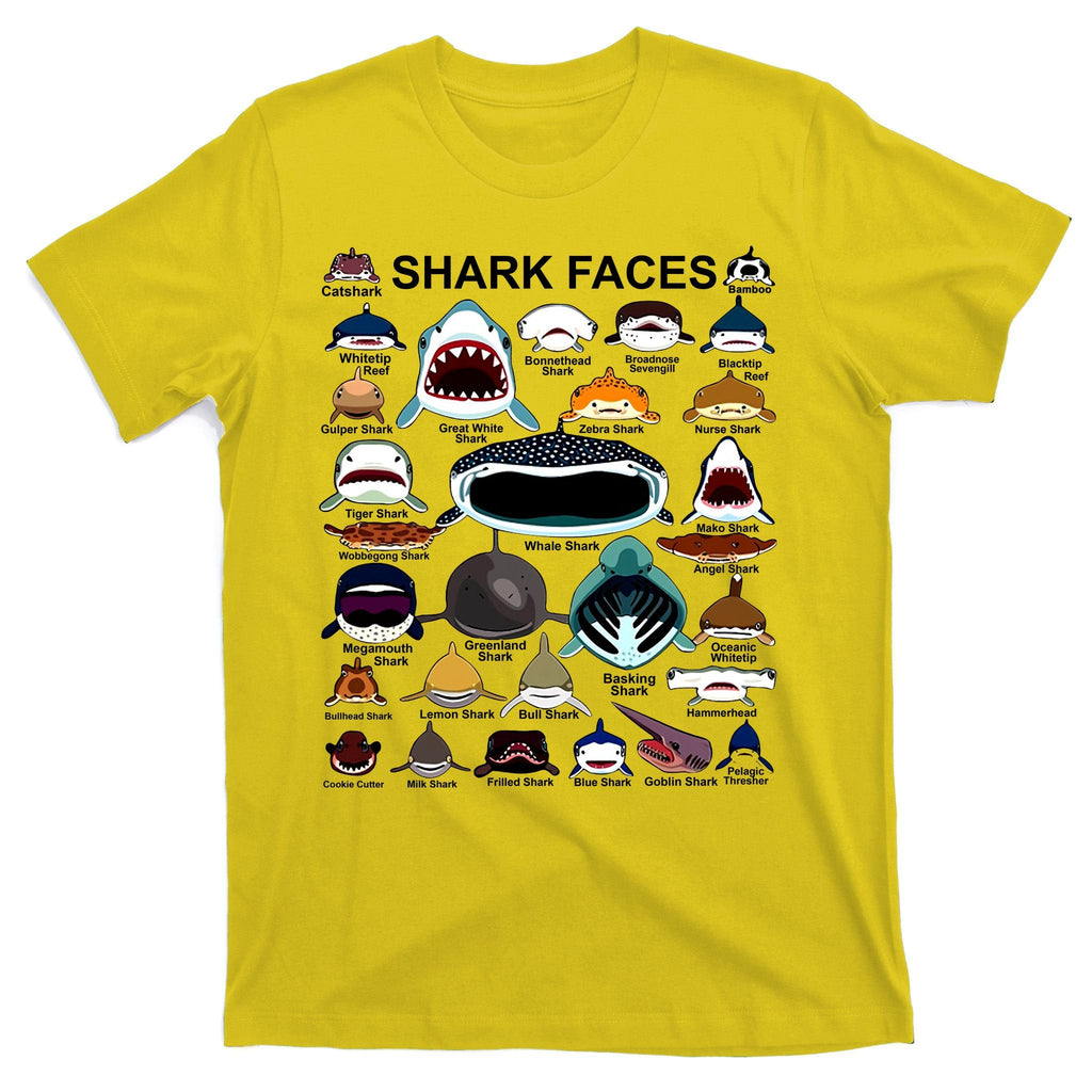 Shark Faces Of All Kinds T-Shirt product image 3