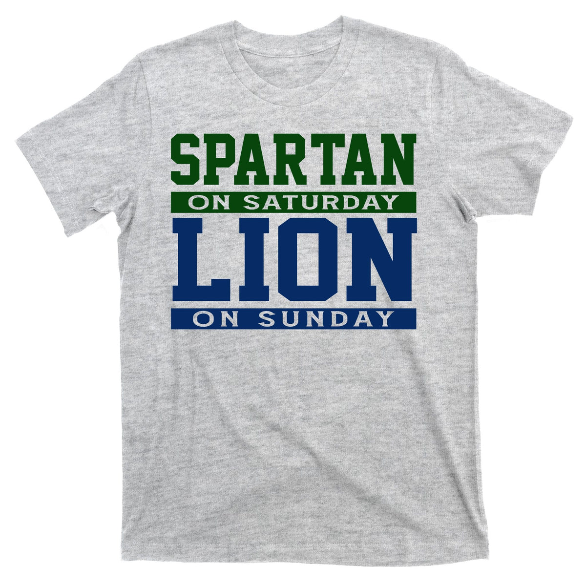 Spartan On Saturday Lion On Sunday Funny Detroit T-Shirt product image 9