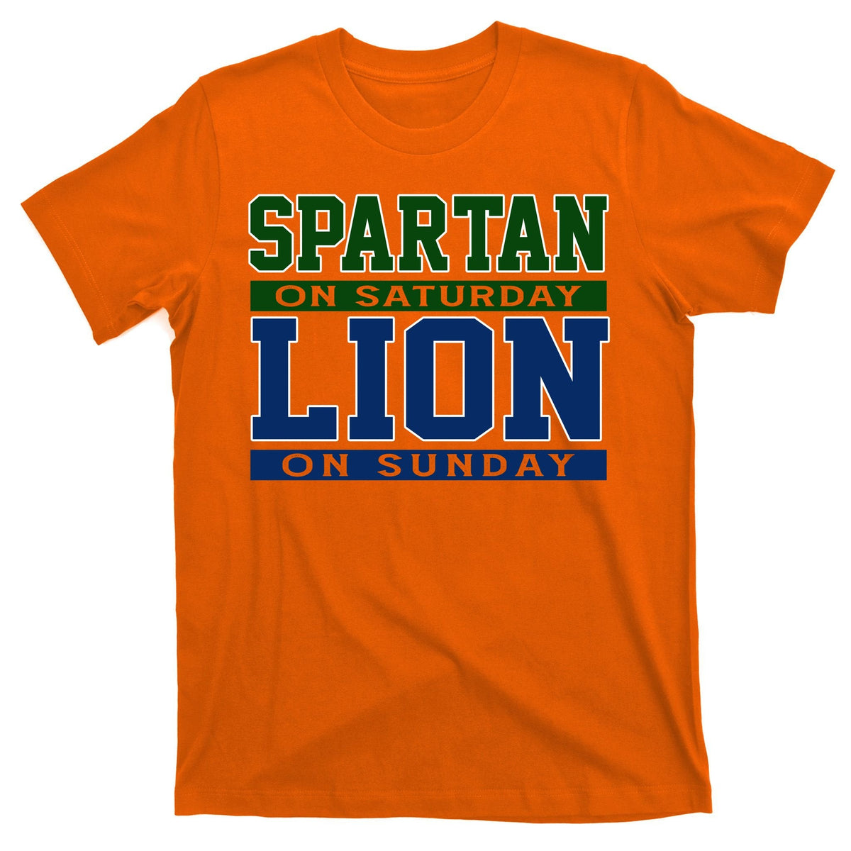 Spartan On Saturday Lion On Sunday Funny Detroit T-Shirt product image 5