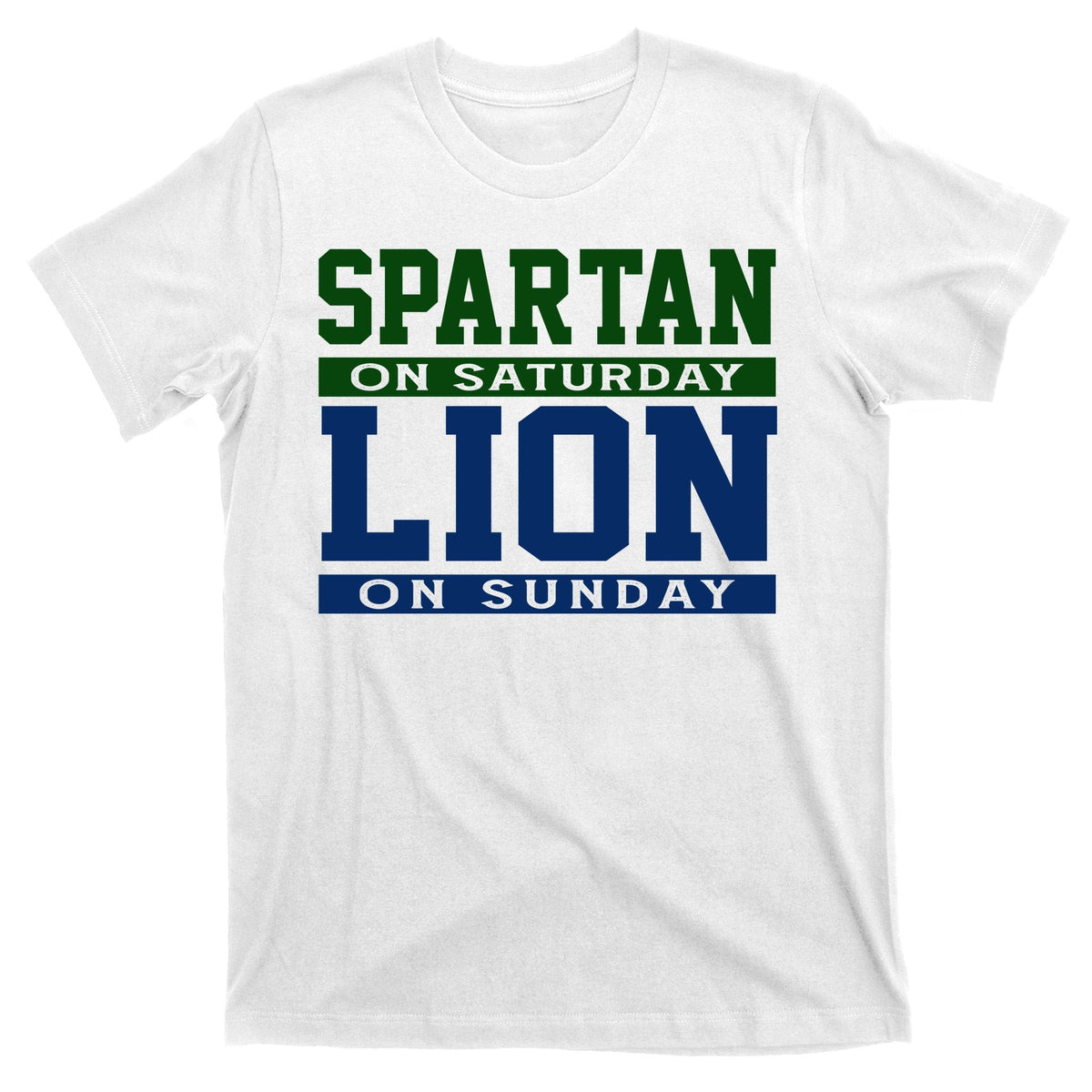 Spartan On Saturday Lion On Sunday Funny Detroit T-Shirt product image 11