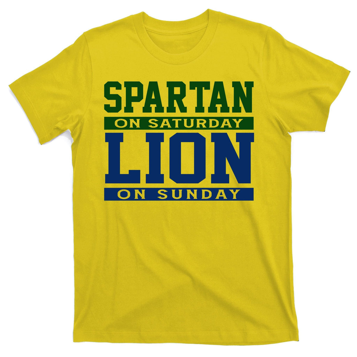 Spartan On Saturday Lion On Sunday Funny Detroit T-Shirt product image 3