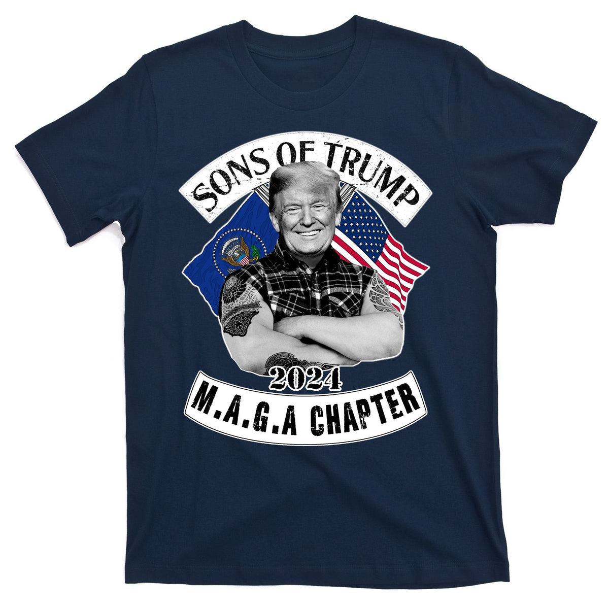 Sons Of Trump 2024 Biker Funny T-Shirt product image 1