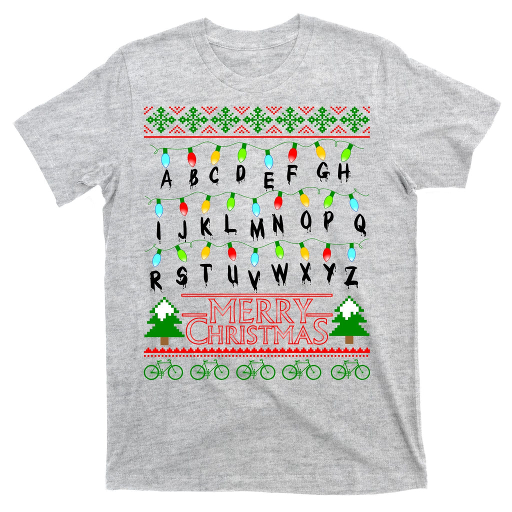 Strange Christmas Lights Alphabet Ugly Sweater Design product image 9
