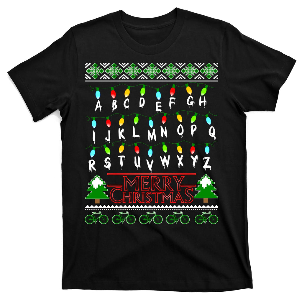 Strange Christmas Lights Alphabet Ugly Sweater Design product image 7