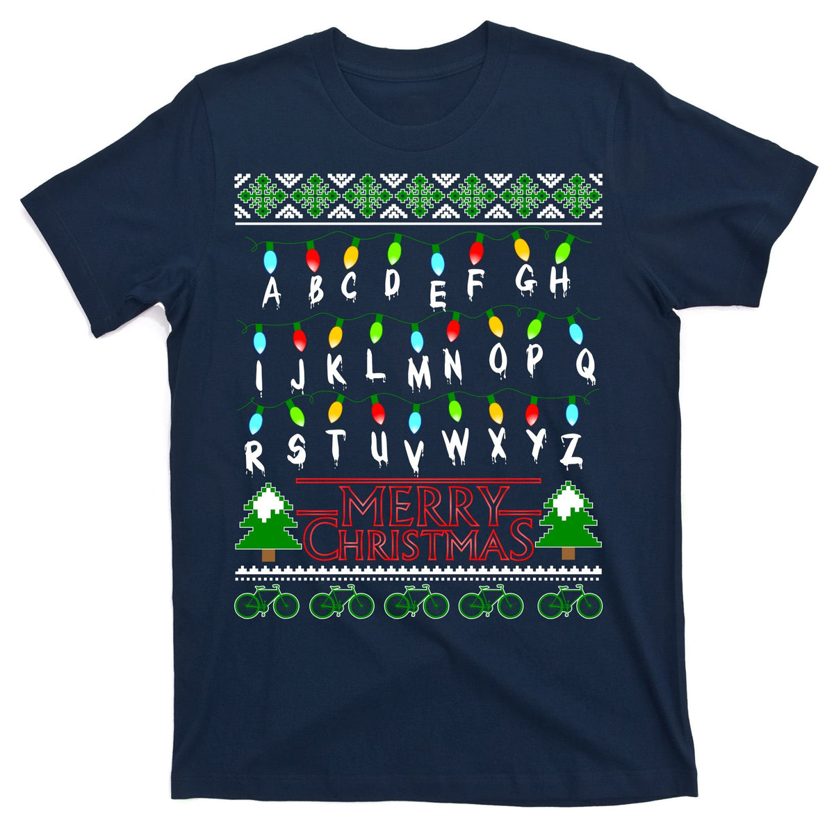 Strange Christmas Lights Alphabet Ugly Sweater Design product image 1