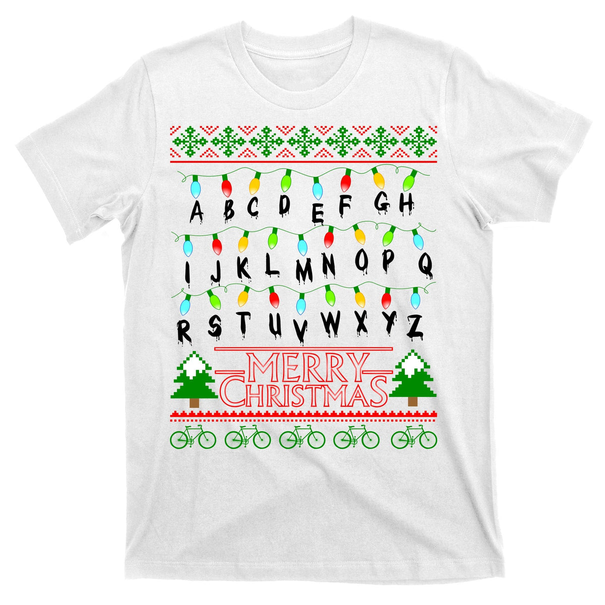 Strange Christmas Lights Alphabet Ugly Sweater Design product image 11