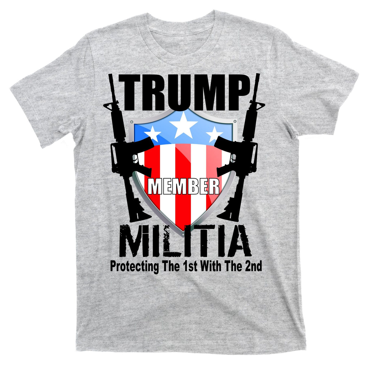 Trump Militia Protecting The 1st With 2nd T-Shirt product image 9