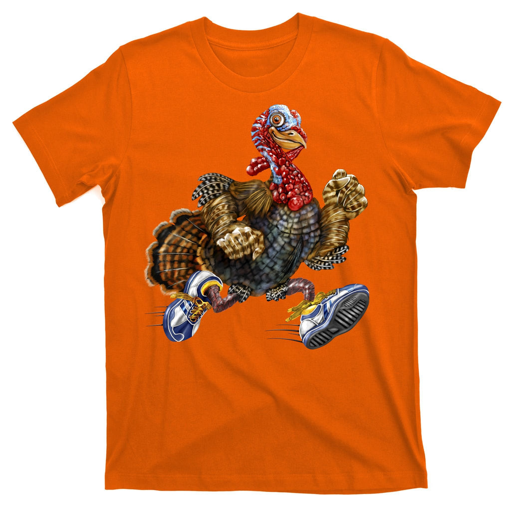 Turkey Running In Action Thanksgiving T-Shirt product image 5