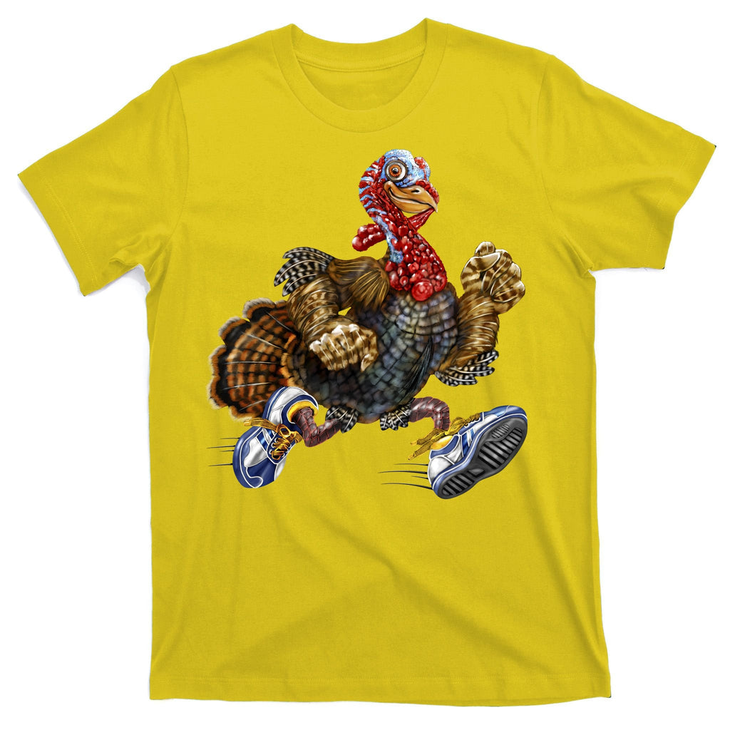 Turkey Running In Action Thanksgiving T-Shirt product image 3