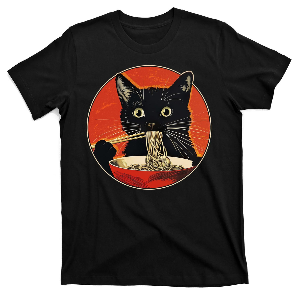 Vintage Retro Japanese Ramen Cat Neko T-Shirt product image 7