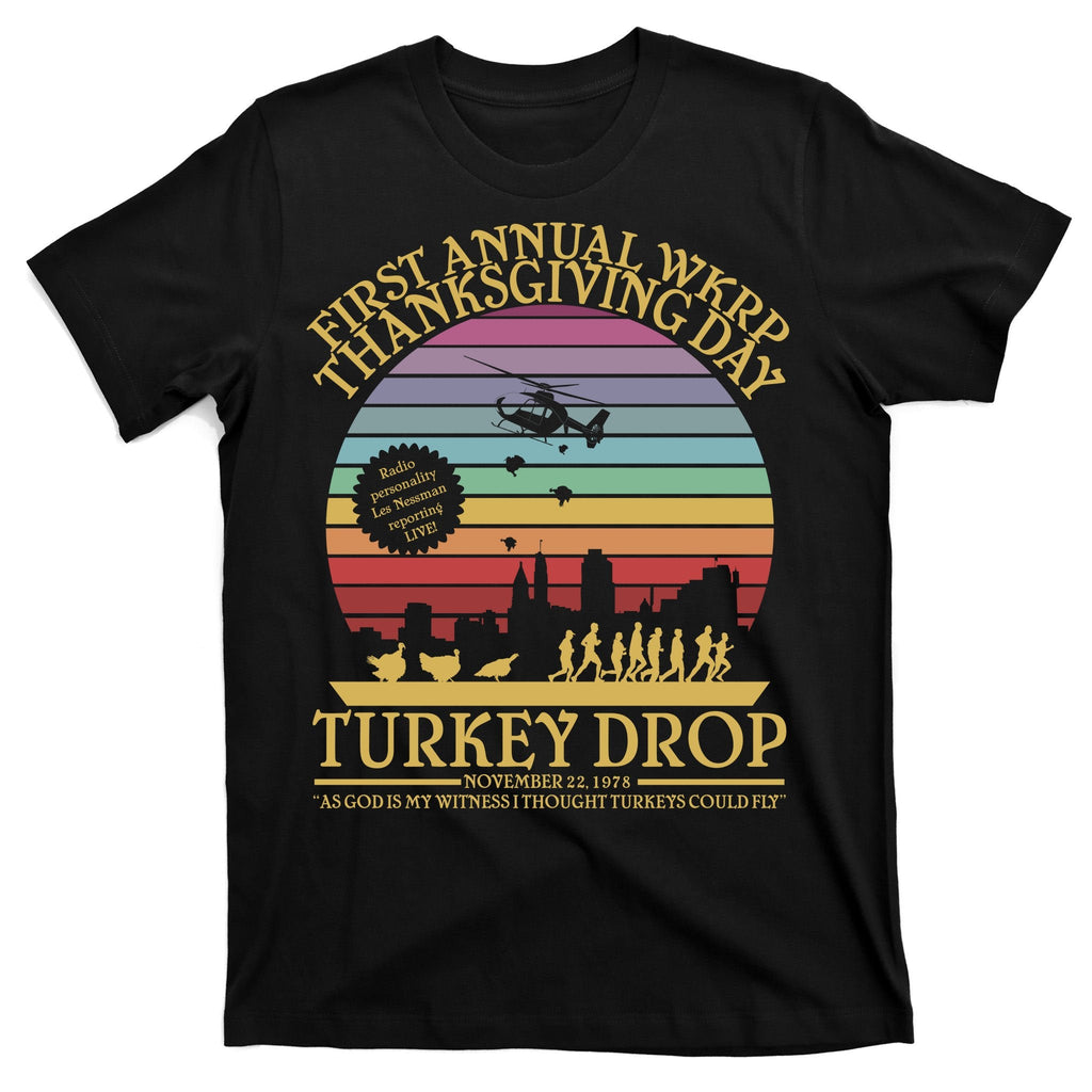 WKRP Thanksgiving Turkey Drop Funny Retro T-Shirt product image 7