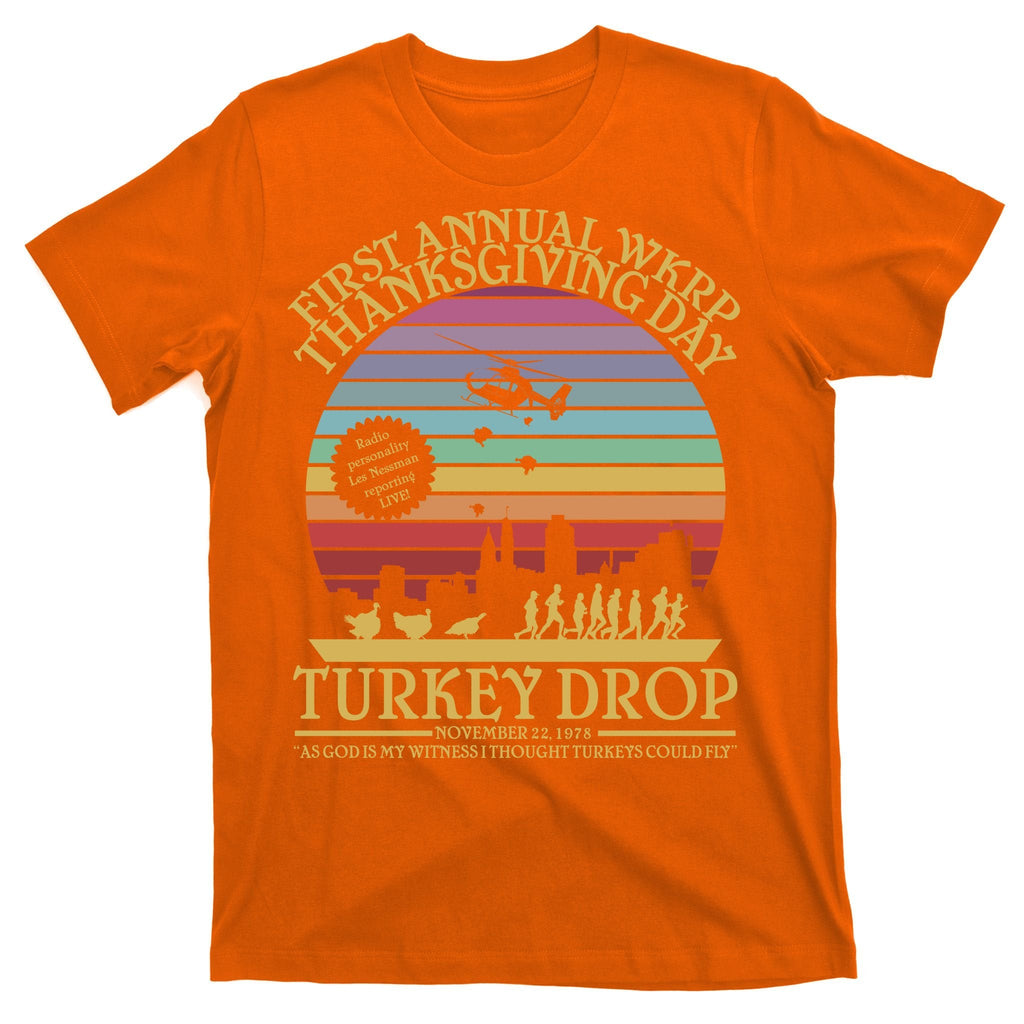WKRP Thanksgiving Turkey Drop Funny Retro T-Shirt product image 5