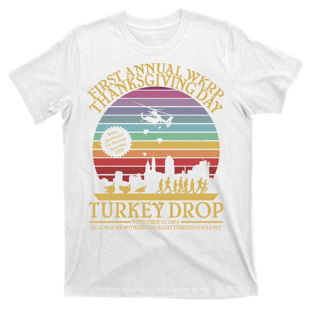 WKRP Thanksgiving Turkey Drop Funny Retro T-Shirt product image 11